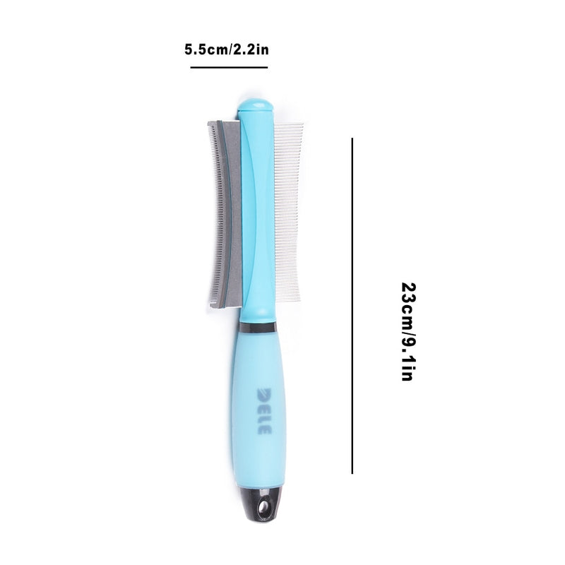 Pet Hair Comb for Cat Dog Hair Remover Double-sided Easy Deshedding Brush for Cat Grooming Tool for Long Small Hair Dog