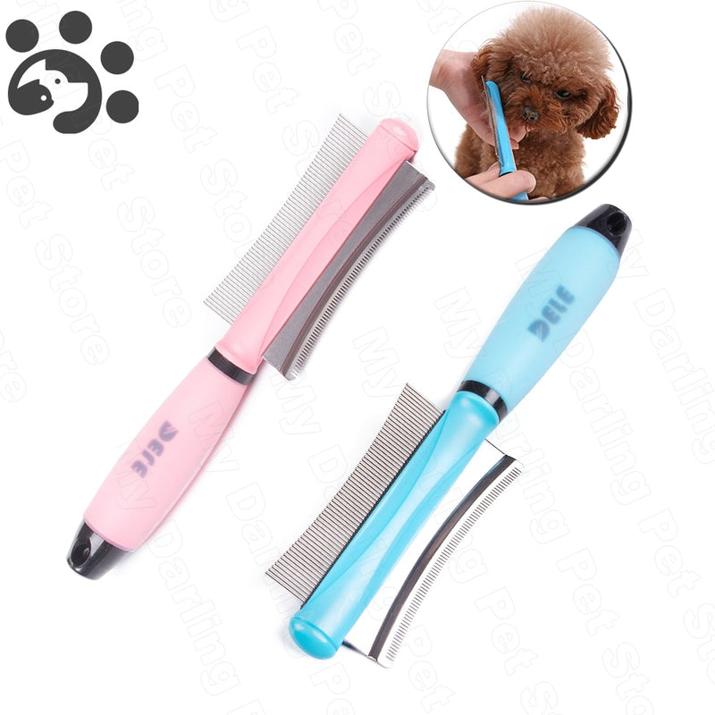 Pet Hair Comb for Cat Dog Hair Remover Double-sided Easy Deshedding Brush for Cat Grooming Tool for Long Small Hair Dog