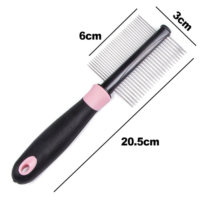 Pet Hair Comb for Cat Dog Hair Remover Double-sided Easy Deshedding Brush for Cat Grooming Tool for Long Small Hair Dog