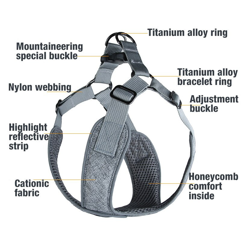 Pet Harness Adjustable Reflective Small Medium Dog Traction Rope Leash Harness Dogs Collar Leash Belt Pet Training Supplies