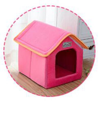 Pet House Foldable Bed With Mat Soft Winter Leopard Dog Puppy Sofa Cushion House Kennel Nest Dog Cat Bed For Small Medium Dogs