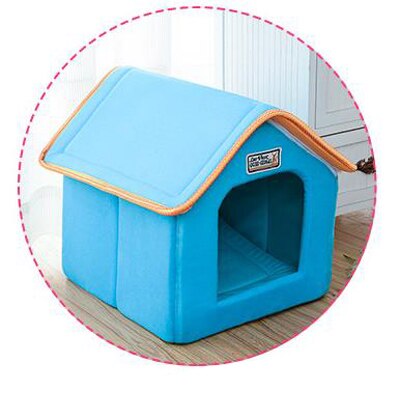 Pet House Foldable Bed With Mat Soft Winter Leopard Dog Puppy Sofa Cushion House Kennel Nest Dog Cat Bed For Small Medium Dogs