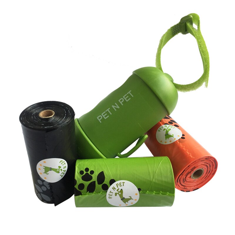 PET Dog Poop Bags Earth-Friendly 3 Rolls with 1 Dispenser Dog Waste Bags Dog Pooper Scooper Several colors to choose