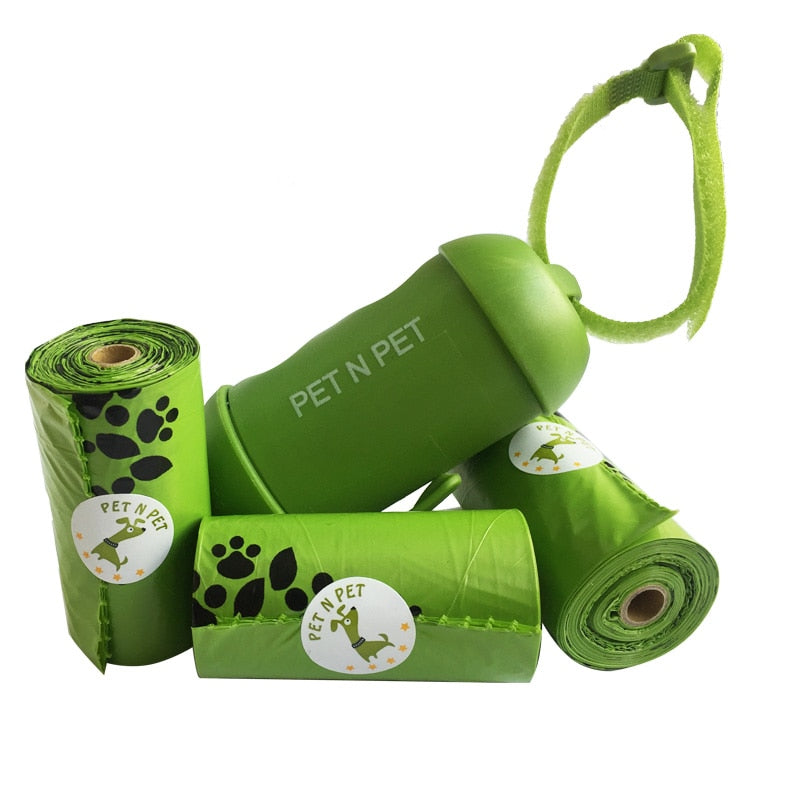 PET Dog Poop Bags Earth-Friendly 3 Rolls with 1 Dispenser Dog Waste Bags Dog Pooper Scooper Several colors to choose