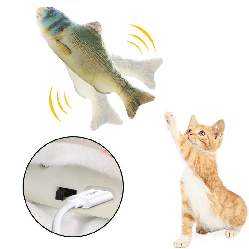 Pet Soft Electronic Fish Shape Cat Toy Electric USB Charging Simulation Fish Toys Funny Cat Dog Chewing Playing Toy Supplies