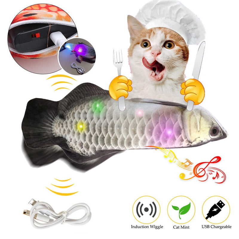 Pet Soft Electronic Fish Shape Cat Toy Electric USB Charging Simulation Fish Toys Funny Cat Dog Chewing Playing Toy Supplies