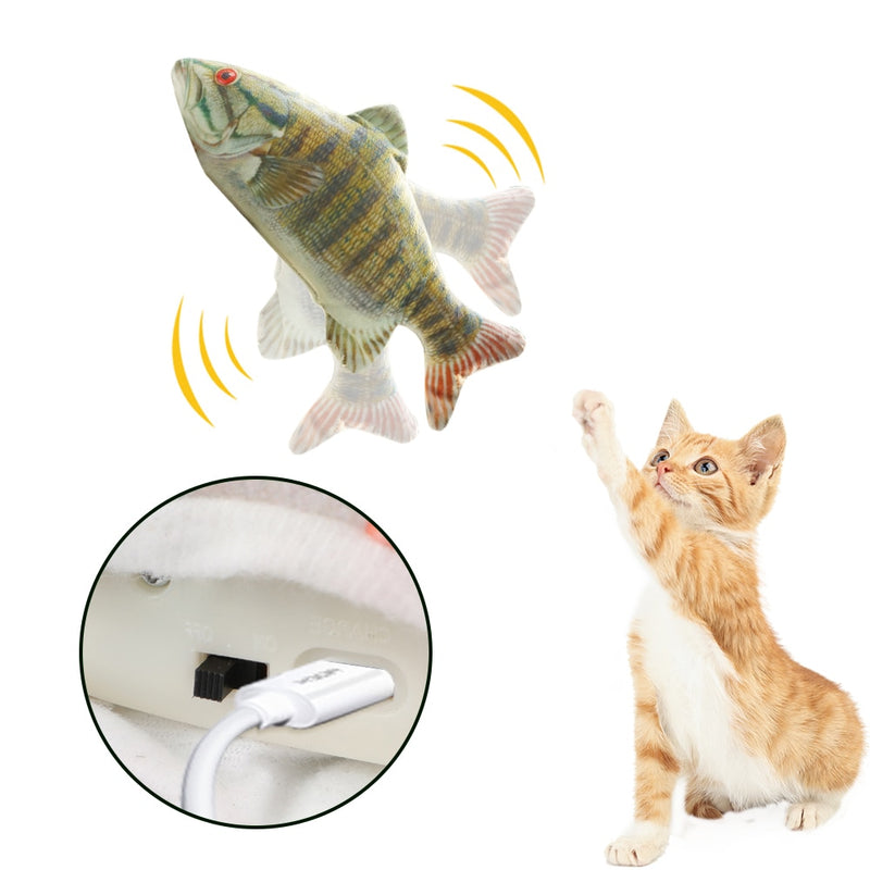 Pet Soft Electronic Fish Shape Cat Toy Electric USB Charging Simulation Fish Toys Funny Cat Dog Chewing Playing Toy Supplies