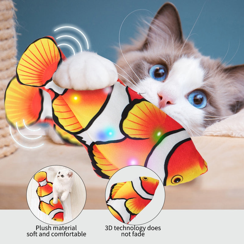 Pet Soft Electronic Fish Shape Cat Toy Electric USB Charging Simulation Fish Toys Funny Cat Dog Chewing Playing Toy Supplies