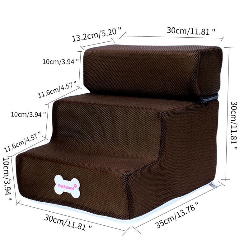 Pet Stairs 2/3 Ladder Dog House Pet Bed Stairs Puppy Cat Bed Steps Mesh Foldable Detachable Pet Bed Pet Climbing Ladder Bed