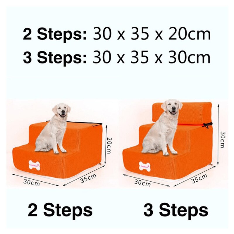 Pet Stairs 2/3 Ladder Dog House Pet Bed Stairs Puppy Cat Bed Steps Mesh Foldable Detachable Pet Bed Pet Climbing Ladder Bed