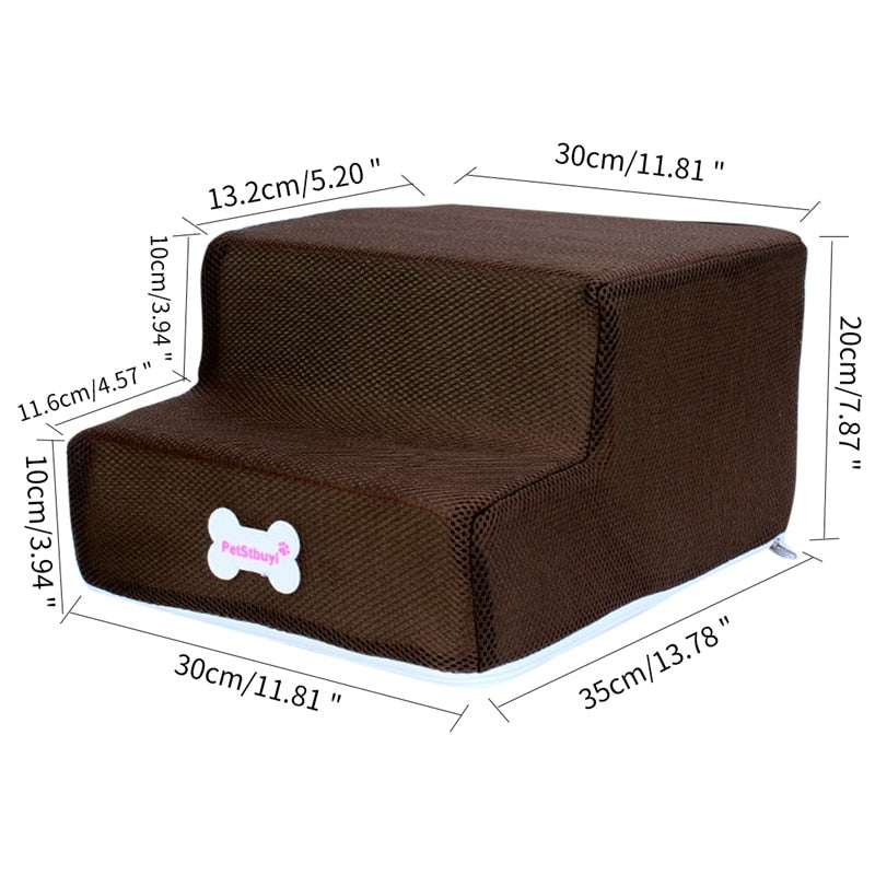 Pet Stairs 2/3 Ladder Dog House Pet Bed Stairs Puppy Cat Bed Steps Mesh Foldable Detachable Pet Bed Pet Climbing Ladder Bed