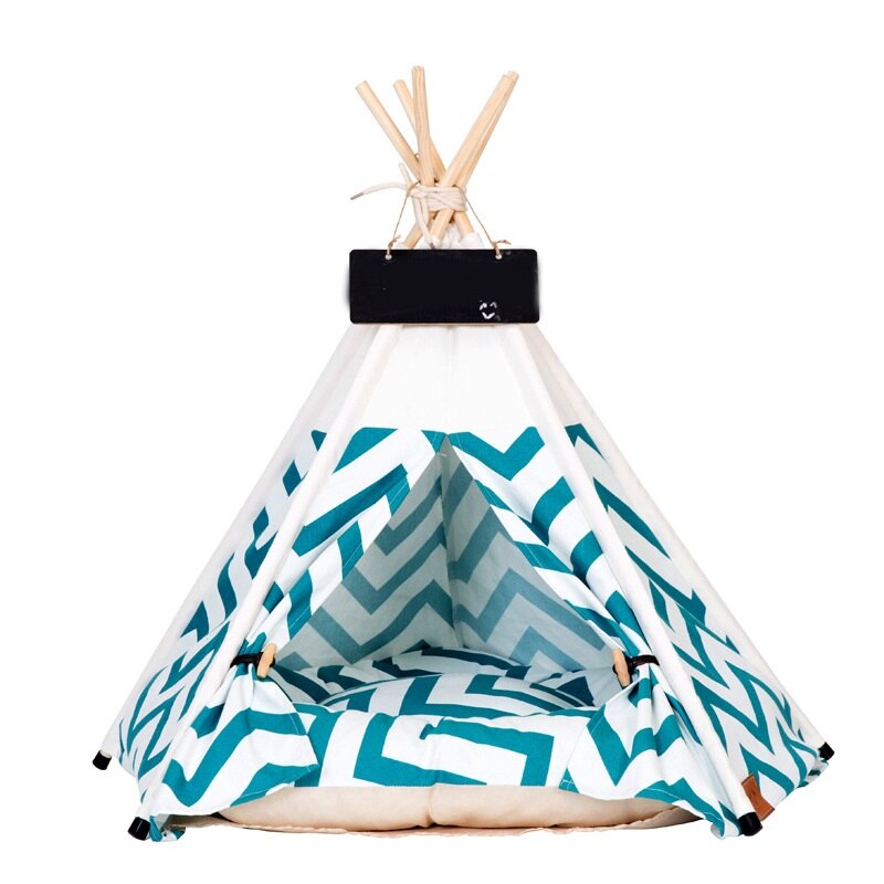 Pet Tent House Cat Bed Portable Teepee with Thick Cushion  Available for Dog Puppy Excursion Outdoor Indoor Small Animals Bed