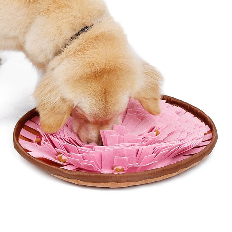 Pet Toys Dog Round Pet Sniffing Pad Washable Training Blanket Feeding Mat Piecing Multi-color Dog Toys