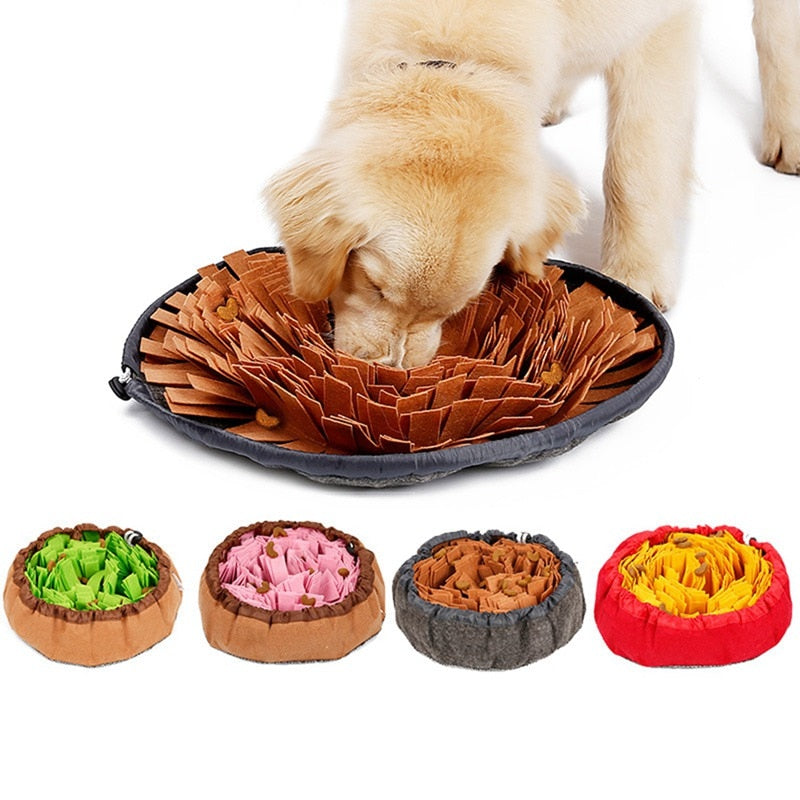 Pet Toys Dog Round Pet Sniffing Pad Washable Training Blanket Feeding Mat Piecing Multi-color Dog Toys