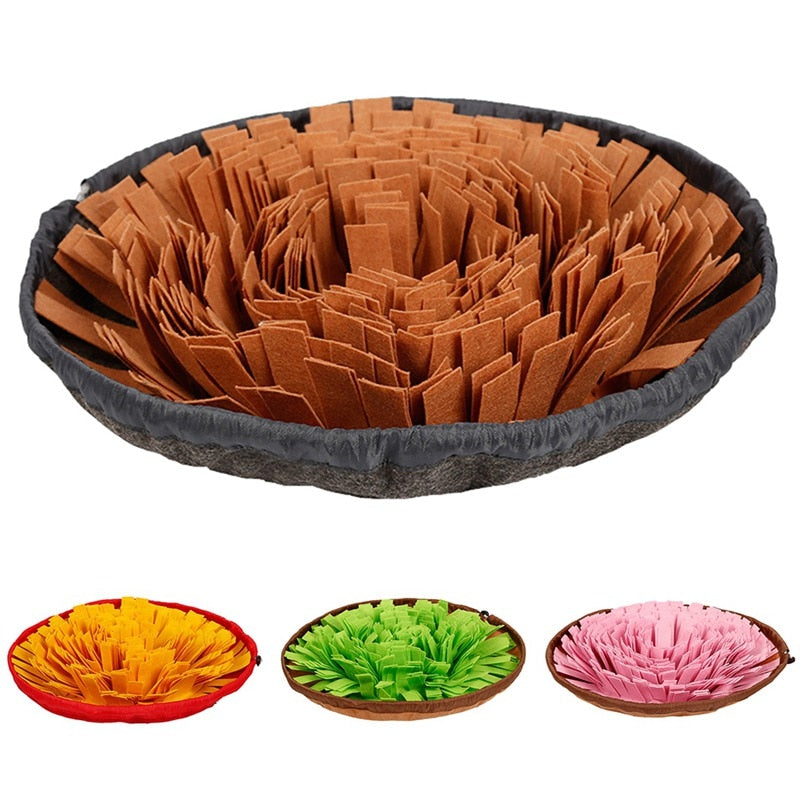 Pet Toys Dog Round Pet Sniffing Pad Washable Training Blanket Feeding Mat Piecing Multi-color Dog Toys