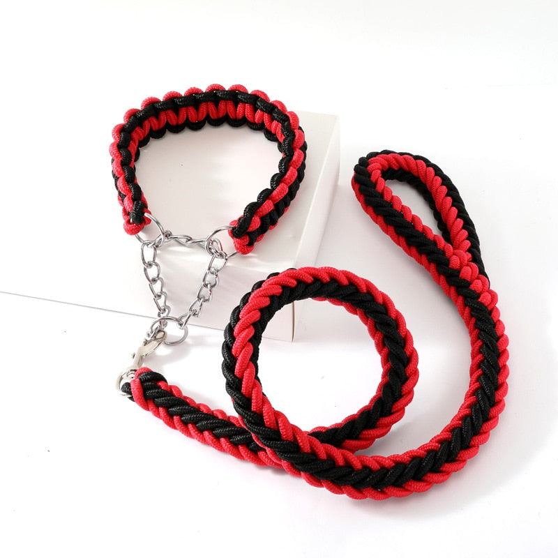 1.3m Large Pet Dog Leashes Metal P Chain Buckle Double Strand