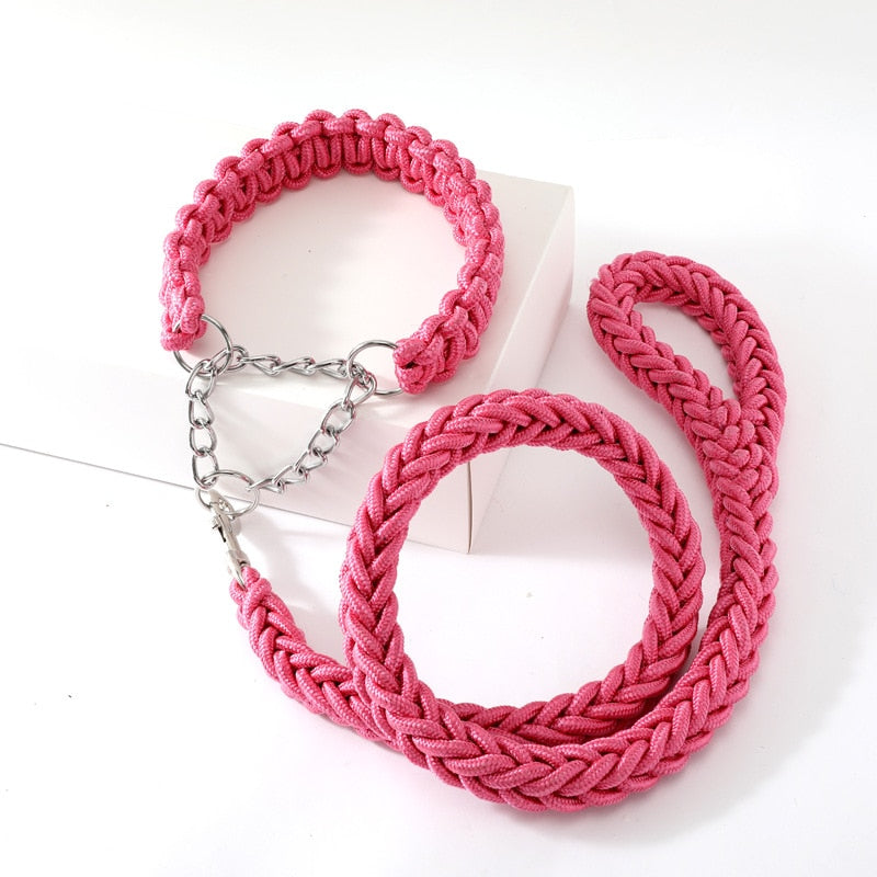 1.3m Large Pet Dog Leashes Metal P Chain Buckle Double Strand