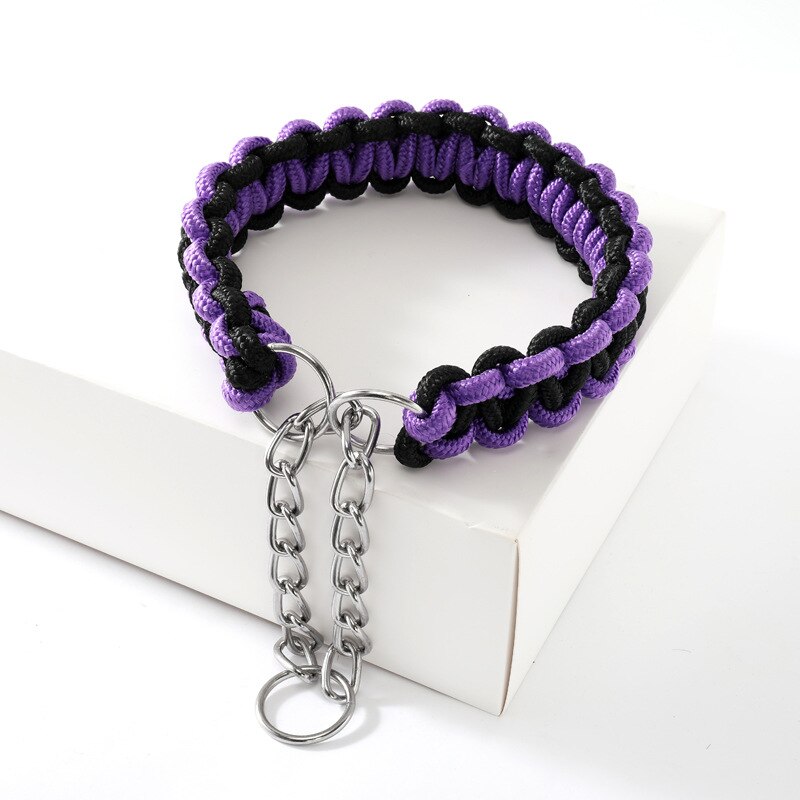 1.3m Large Pet Dog Leashes Metal P Chain Buckle Double Strand