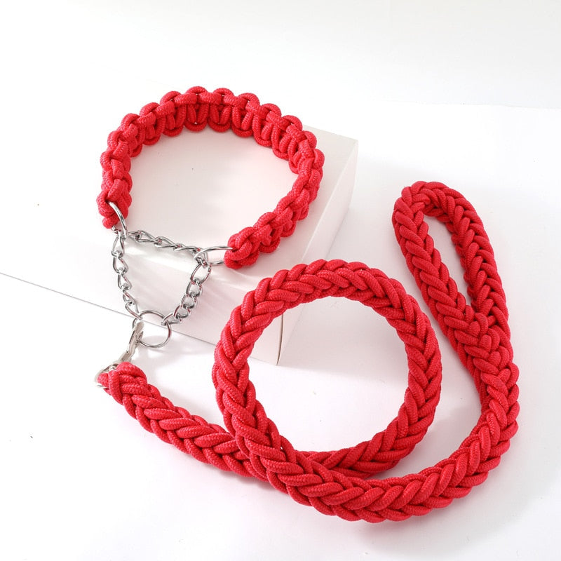 1.3m Large Pet Dog Leashes Metal P Chain Buckle Double Strand