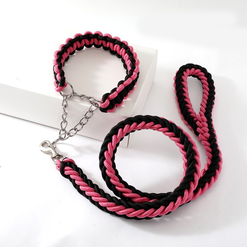 1.3m Large Pet Dog Leashes Metal P Chain Buckle Double Strand