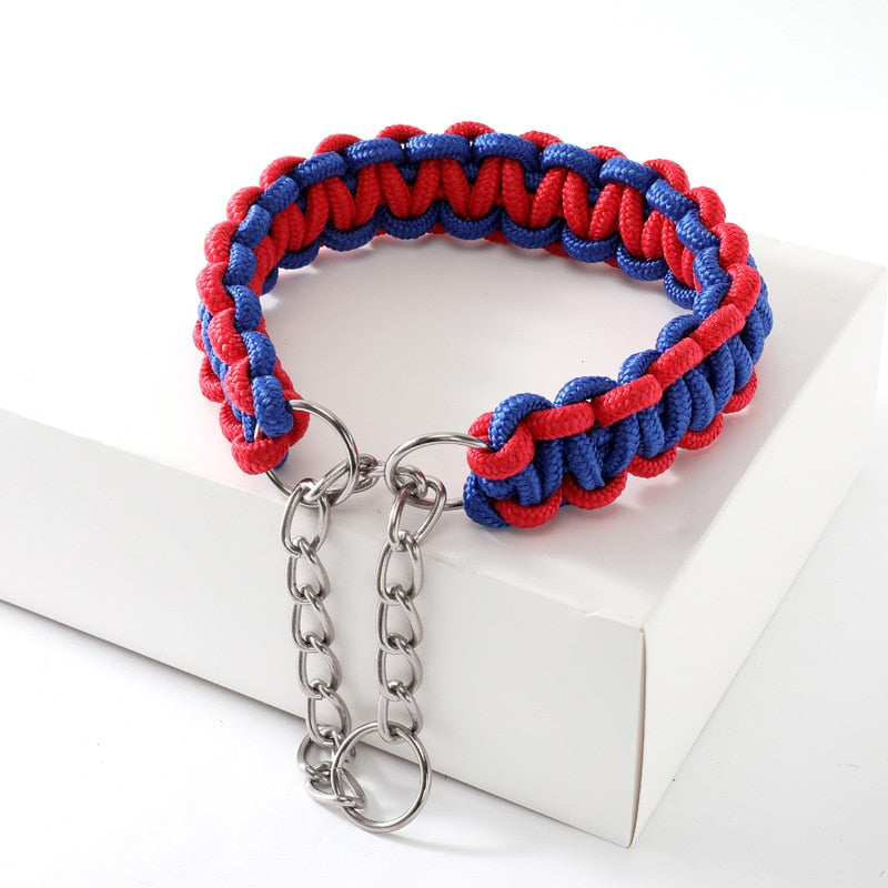 1.3m Large Pet Dog Leashes Metal P Chain Buckle Double Strand