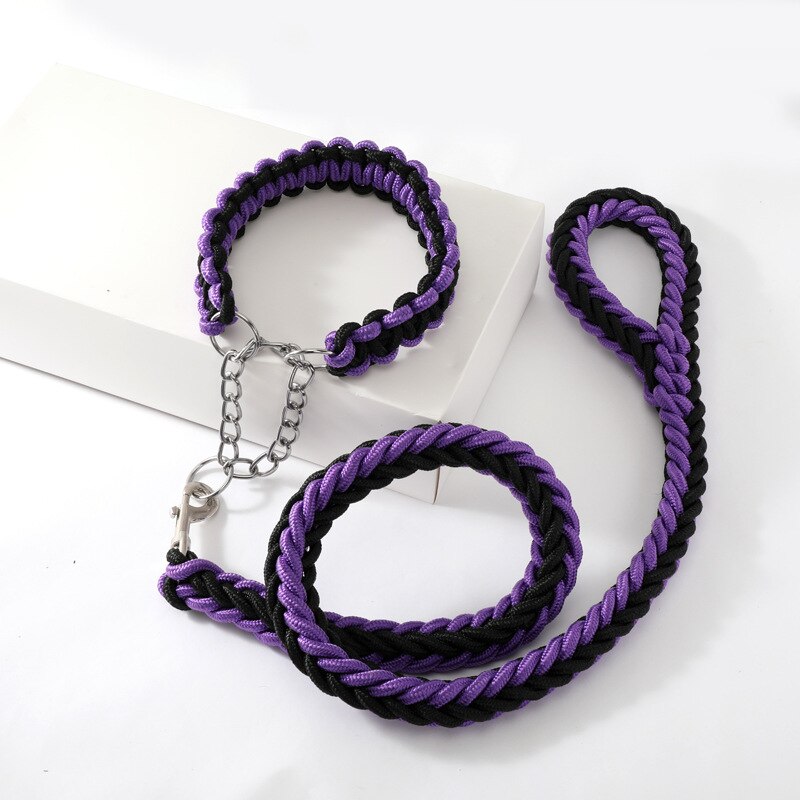 1.3m Large Pet Dog Leashes Metal P Chain Buckle Double Strand