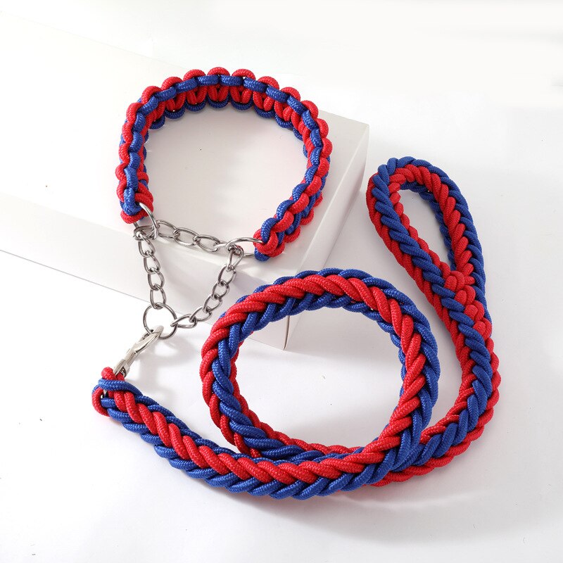 1.3m Large Pet Dog Leashes Metal P Chain Buckle Double Strand