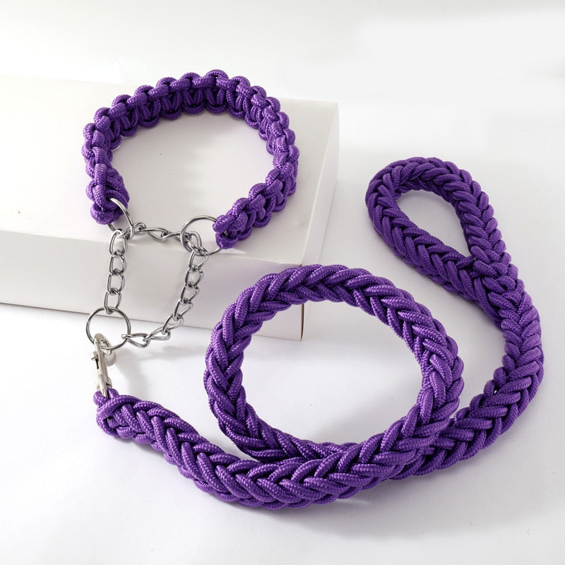 1.3m Large Pet Dog Leashes Metal P Chain Buckle Double Strand