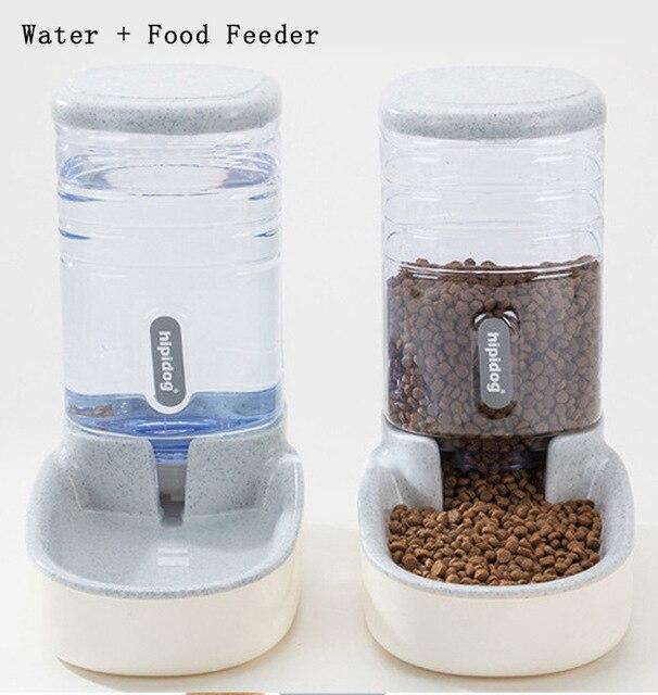 Pet Feeder Automatic Food Feeder Waterer Set 3.8L for Dogs Cats Pets Animals