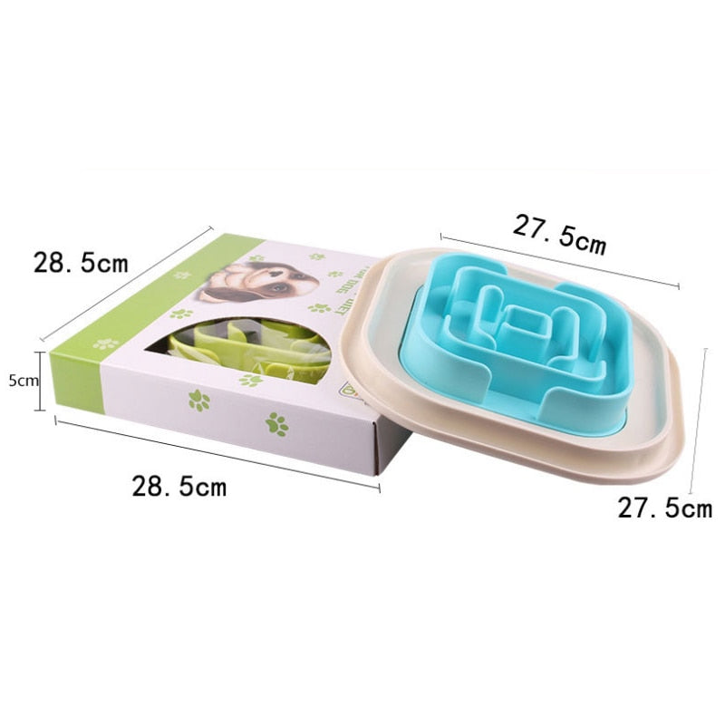 Aolove Slow Feeder Bowl Healthy Food Fun Anti-Choke Pet Bowls for Dog (One size, Green)