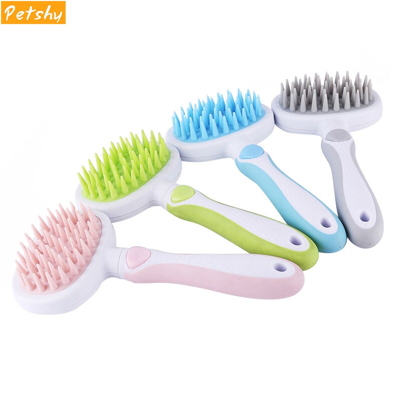 Dog Cat Comb Silicone Soft Tooth Pet Massage Bath Grooming Combs Tool New Colorful Not Hurt Fur Pets Hair Removal Brush