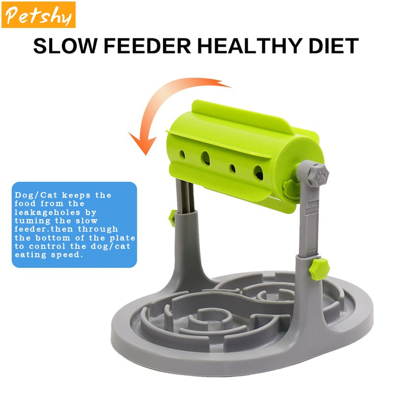 Dog Cat Toys Feeder Plastic Pet Shaking Leakage Food Container Puppy Cats Dogs Slow Feed Bowls IQ Training Foraging Toy