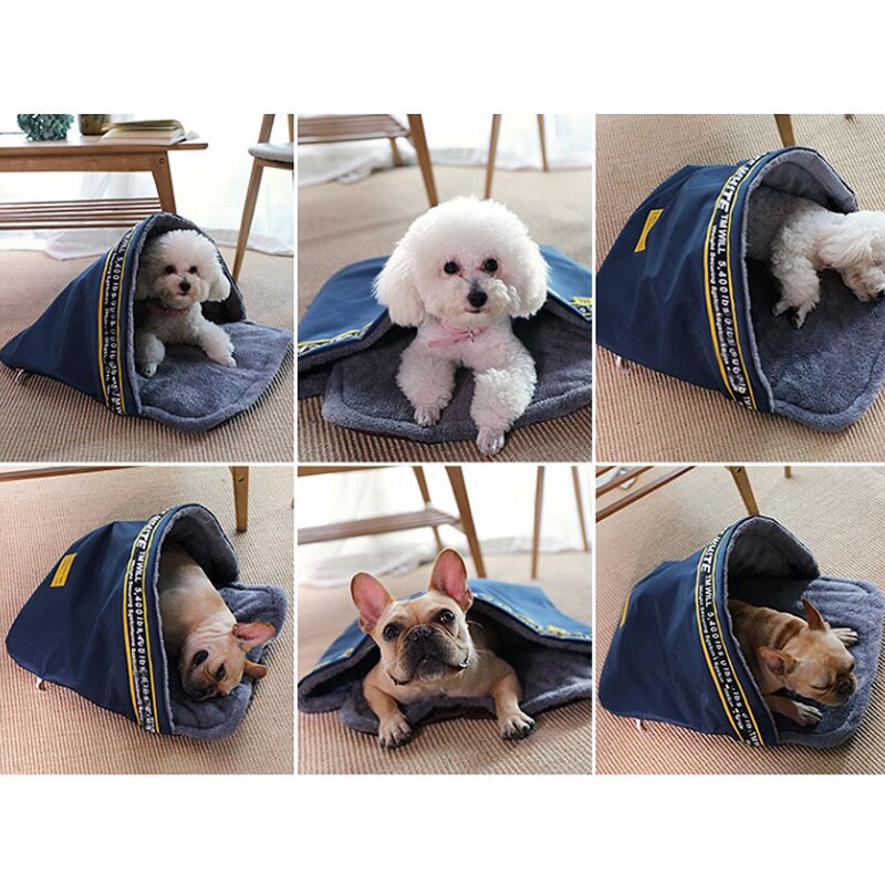 Petshy Dog Sleeping Bag Sack Pet House Tent Cat Bed Nest Warm Small Large Dogs Kennel Cave Cozy Soft Dog Cat House Cushion