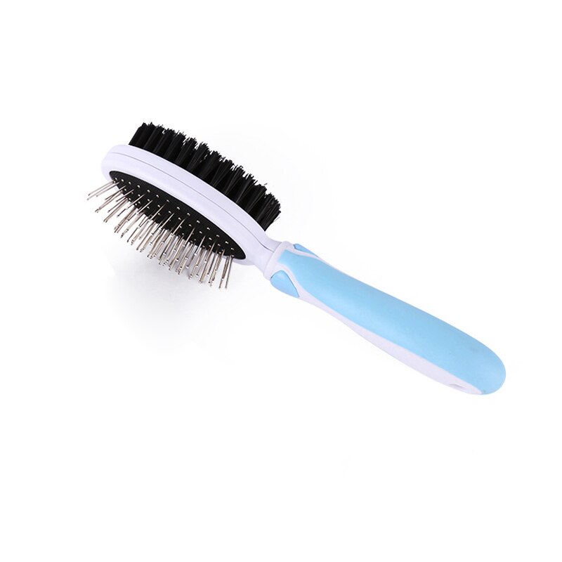 Petshy Double Faced Pet Dog Combs Long Hair Brush Plastic Handle Cats Puppy Massage Clean Brushs Pets Hair Grooming Rake Combs