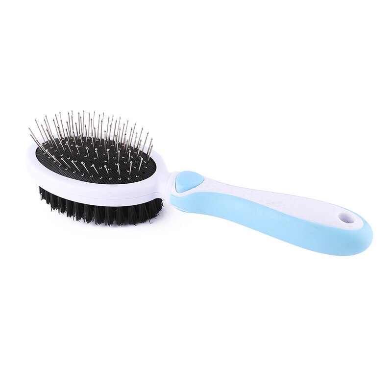 Petshy Double Faced Pet Dog Combs Long Hair Brush Plastic Handle Cats Puppy Massage Clean Brushs Pets Hair Grooming Rake Combs