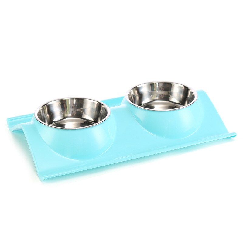 Petshy Dual Port Dog Water Dispenser Feeder Utensils Bowl Stainless Steel Cat Drinking Fountain Food Dish Pets Feeding Bowls