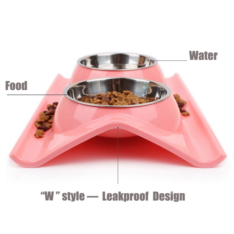 Petshy Dual Port Dog Water Dispenser Feeder Utensils Bowl Stainless Steel Cat Drinking Fountain Food Dish Pets Feeding Bowls