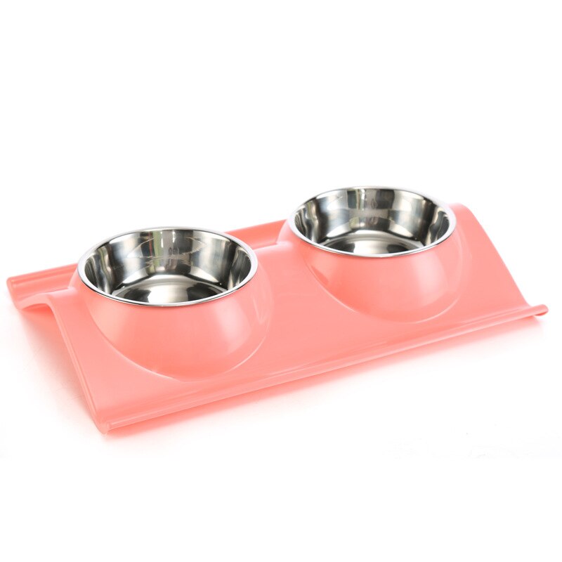 Petshy Dual Port Dog Water Dispenser Feeder Utensils Bowl Stainless Steel Cat Drinking Fountain Food Dish Pets Feeding Bowls