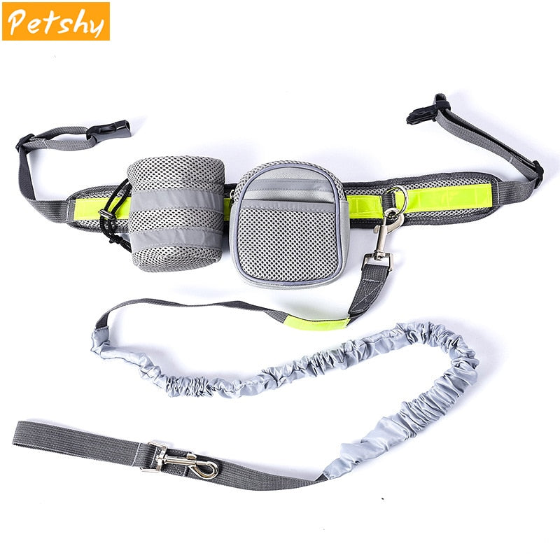 Petshy Hands Free Elastic Dog Leashes Adjustable Padded Waist Reflective Running Jogging Walking Pet Lead Belt Dogs Leash Lead