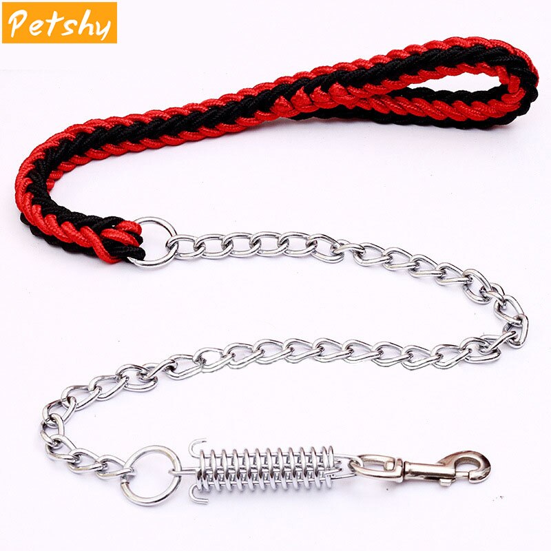 Petshy Large Dog Leash Metal Rope Pet Running Tracking Walking Leashes Dogs Mountain Climbing Rope For Medium Large Big Dog