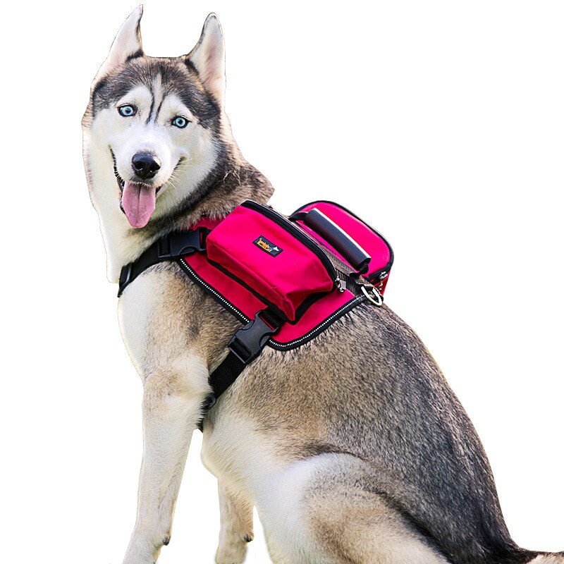 Petshy New Pet Dog Saddle Bag Without Strap Large Medium Dog Adjustable Saddle Pack Harness Carrier For Traveling Hiking Camping