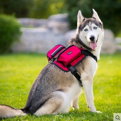 Petshy New Pet Dog Saddle Bag Without Strap Large Medium Dog Adjustable Saddle Pack Harness Carrier For Traveling Hiking Camping