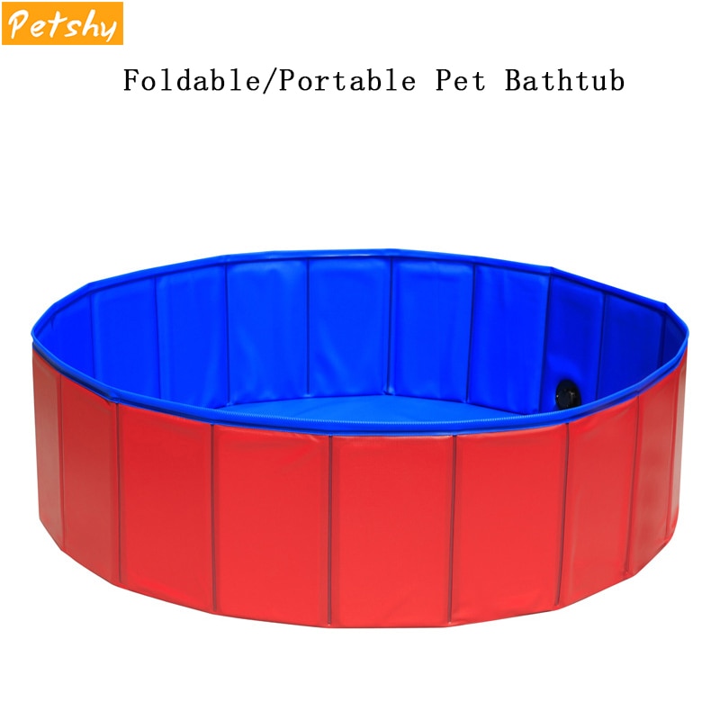 Petshy Pet Bathtub Summer Foldable Portable Dog Cat Swimming Pool Outdoor Indoor PVC Inflatable Dogs Clean Bathing Tub