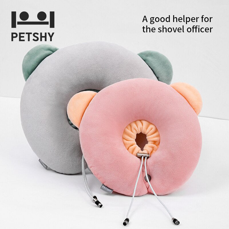 Petshy Pet Collar Recovery Cone Adjustable Cotton Blends Neck Recover Cat Dog Printed Elizabeth Circle Pet Protection Collar