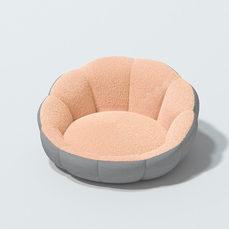 Petgoo Plush Bolster Cat & Dog Bed