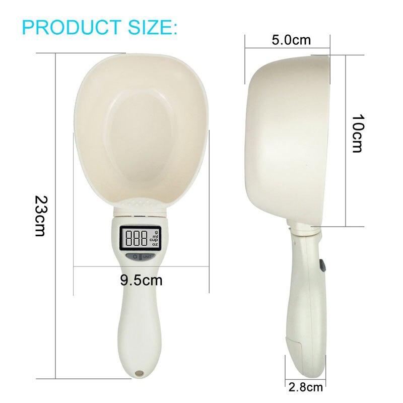 Petshy Pet Food Water Measuring Spoon Cup Portable Removeable Pet Feeding Supplies Dog Feeding Shovel Cat Food Scoop 800G/0.1G