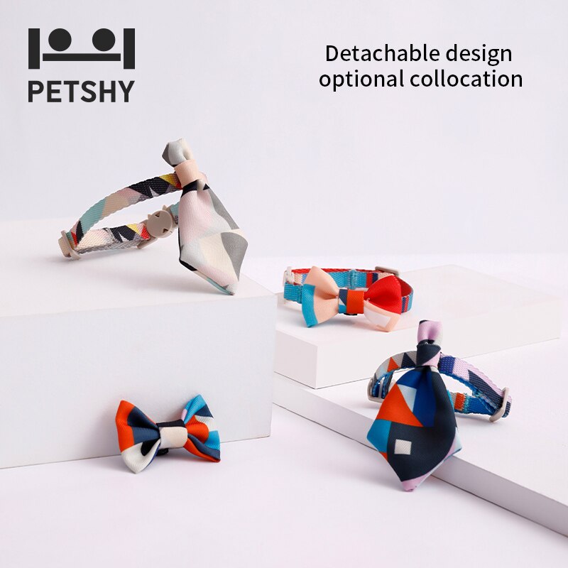 Petshy Pets Neck Tie Accessories Pet Cat  Collar Bow Tie Adjustable Neck Strap Tuxedo Ties Puppy Cat Necklace Pet Products