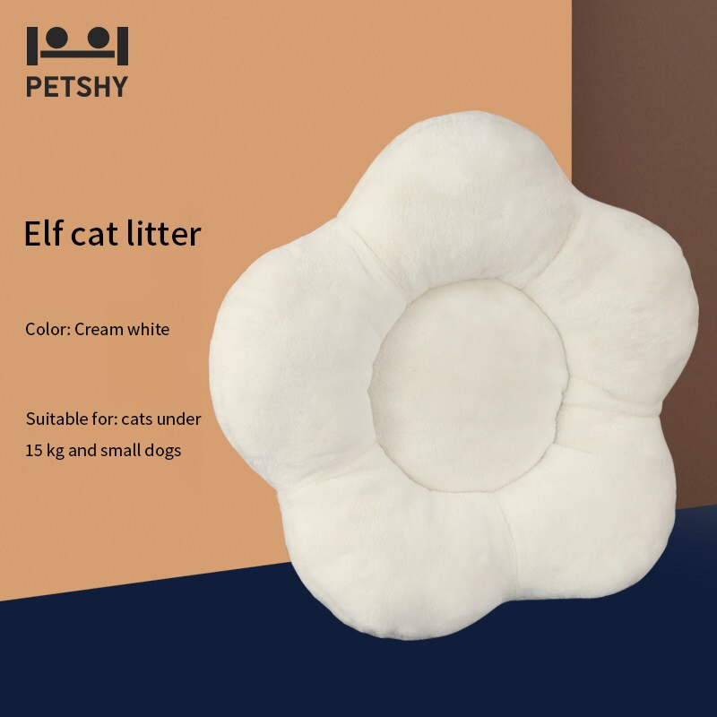 Petshy Portable Plush Dog Bed House Dog Mat Winter Warm Sleeping Cats Nest Soft Long Plush Dog Basket Pet Cushion