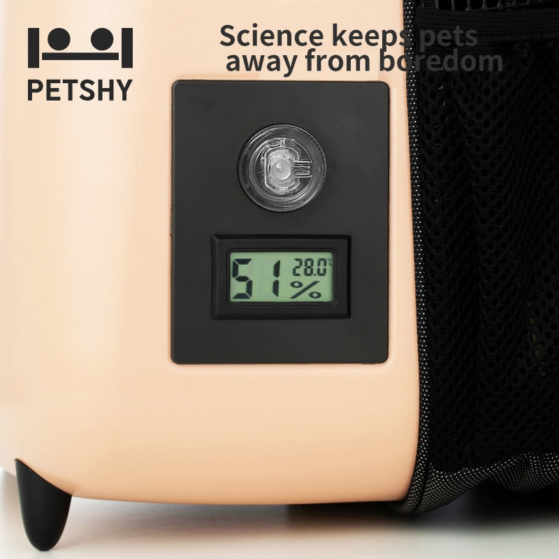 Petshy Pure Color Large Breathable Pet Sling Dog Cat Backpack Travel Space Capsule Cage Pet Transport Bag Carrying Cat