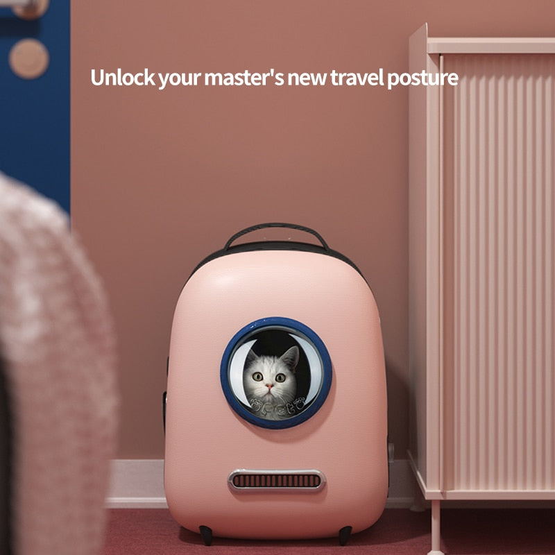Petshy Pure Color Large Breathable Pet Sling Dog Cat Backpack Travel Space Capsule Cage Pet Transport Bag Carrying Cat